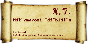 Mármarosi Tóbiás névjegykártya